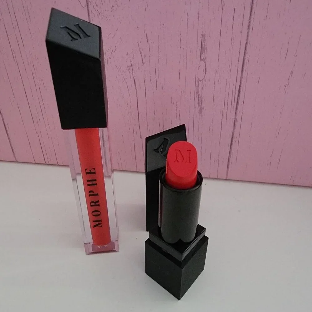 Morphe Creme Lipstick and Lip Gloss Duo Hotshot Red 👄